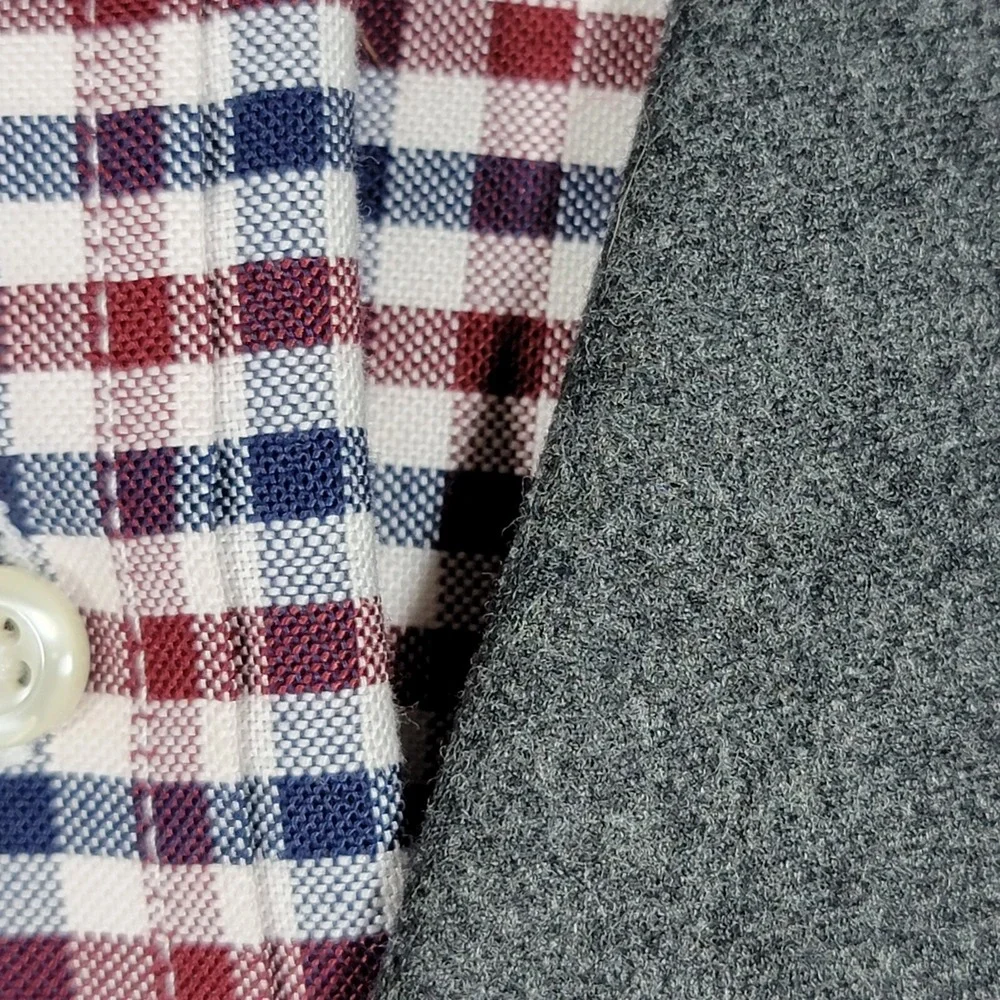 Hart Schaffner‎ Marx Men's Flannel Sport Coat Blazer Three Button Gray Wool 42R